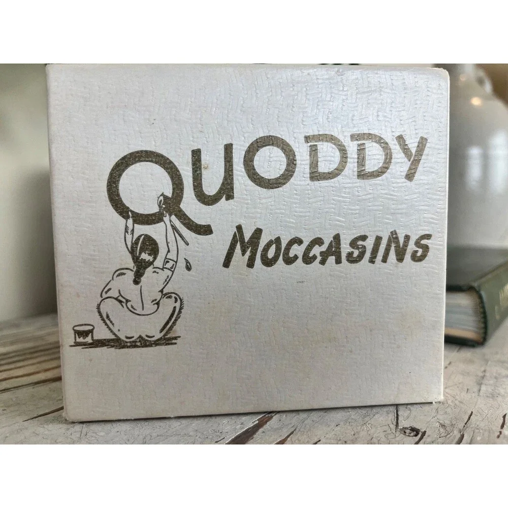 Vintage Gorgeous Quoddy Handsewn Soft Leather Tan Baby Moccasins NOS Size 2/MINT